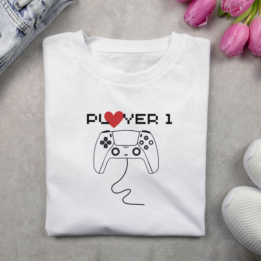 Player White T Shirt for Couple
