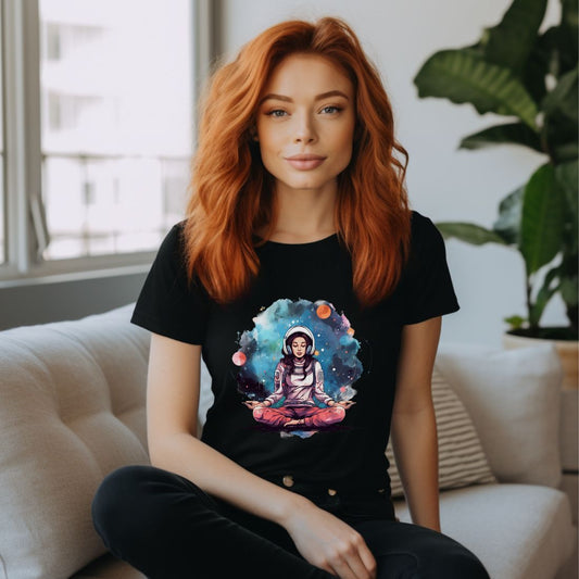 Astronaut Women Meditation Yoga T-Shirt