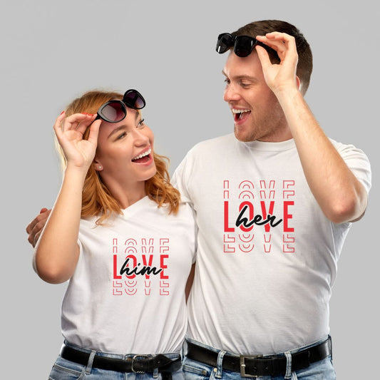 Love Him Her Couple T Shirt