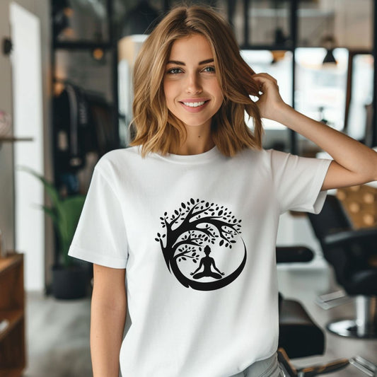 Women Meditation Buddha Tree T-Shirt