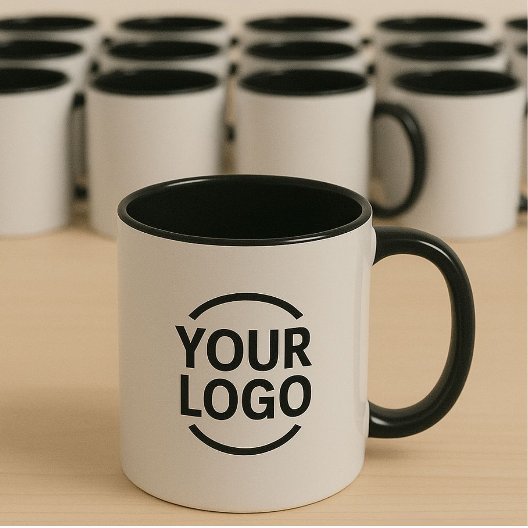 Custom 3 Tone Black Ceramic Mug with Black Inner & Handle – 360 ml