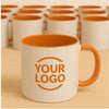 Custom 3 Tone Orange Ceramic Mug with Inner & Handle color – 360 ml