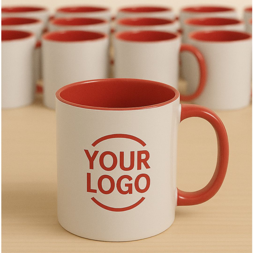 Custom 3 Tone Red Ceramic Mug with Inner & Handle color – 360 ml