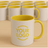 Custom 3 Tone Yellow Ceramic Mug with Inner & Handle color – 360 ml
